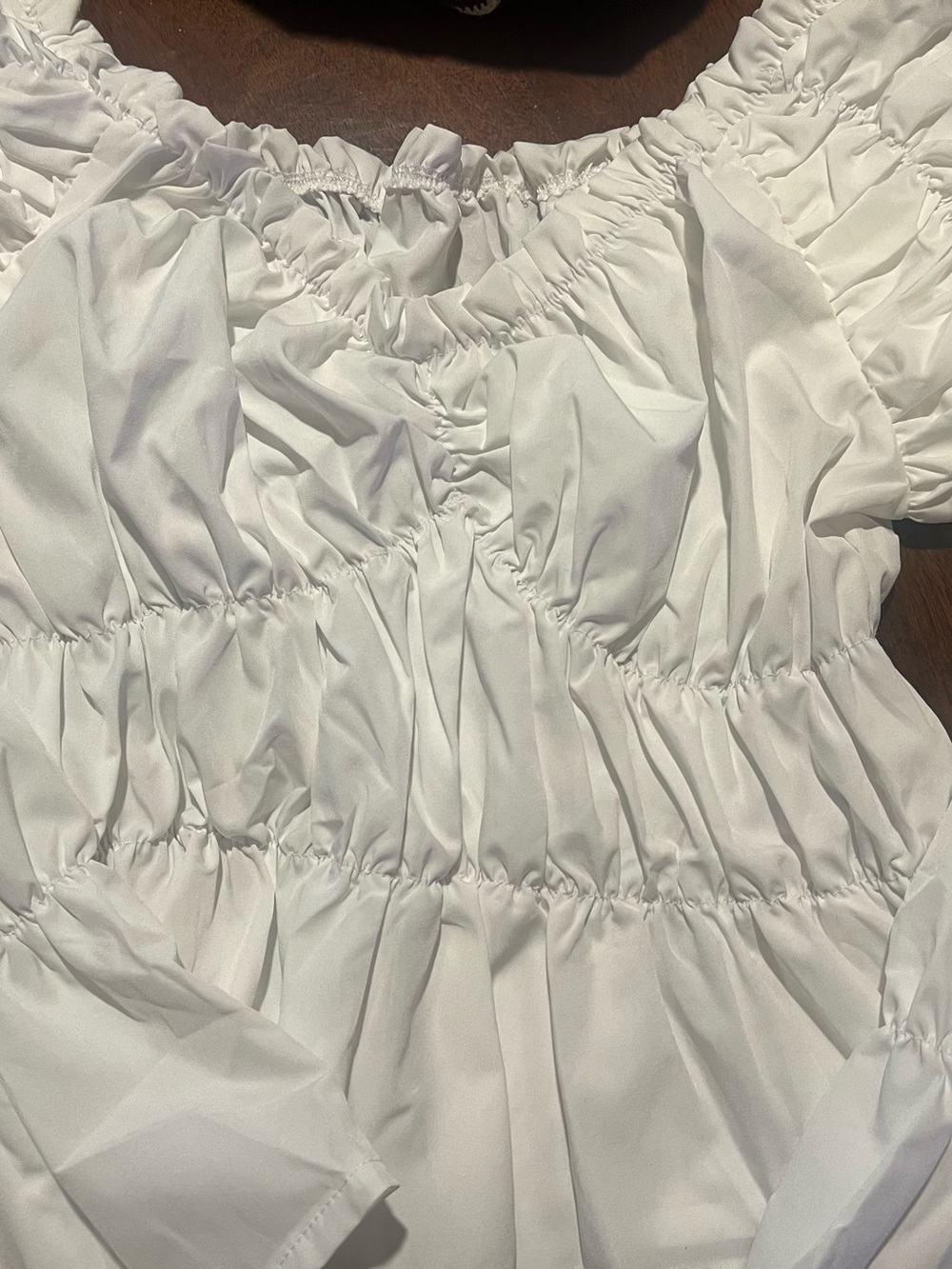 White Smocked Peasant Top